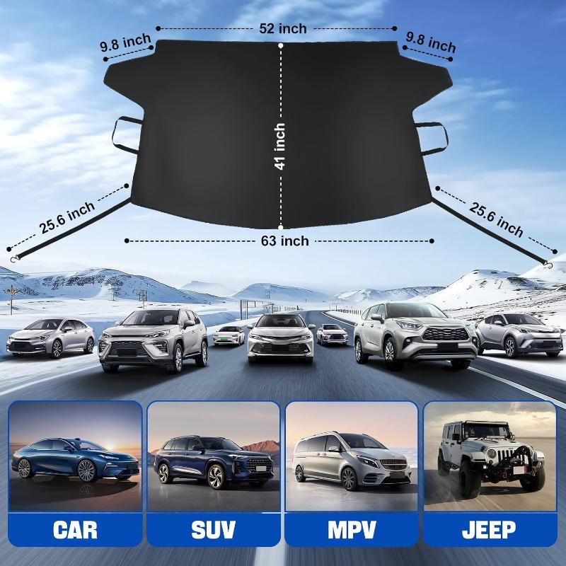 Car Windshield Snow Cover With Thick Waterproof Fabric Side Mirror Covers For Winter Frost Ice Protection