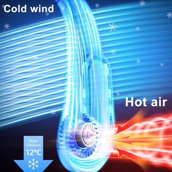 Bladeless Portable Neck Fan USB Rechargeable Mini Cooling Fan Silent Hands-Free Wearable Neck Cooler for Outdoor Travel