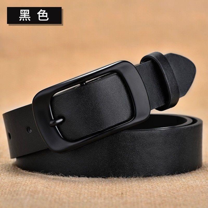 Black Vintage Sophisticated Buckle Belt For Women Ideal For Casual Denim Wear