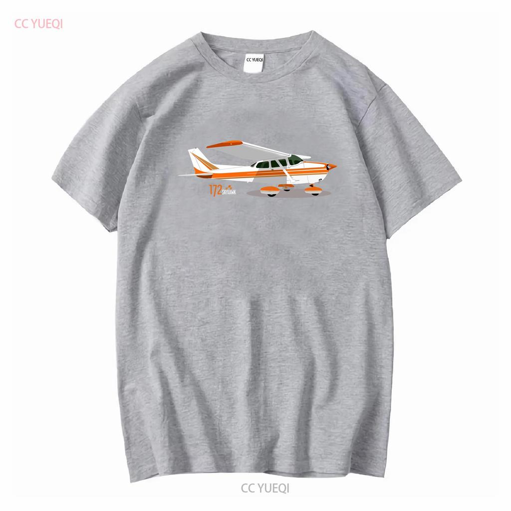 Aeroclassic Cessna 172 Skyhawk PPL Aviation Inspiriertes T-Shirt lang- oder kurzärmelig Vintage Gewaschen homme Leicht dehnbar