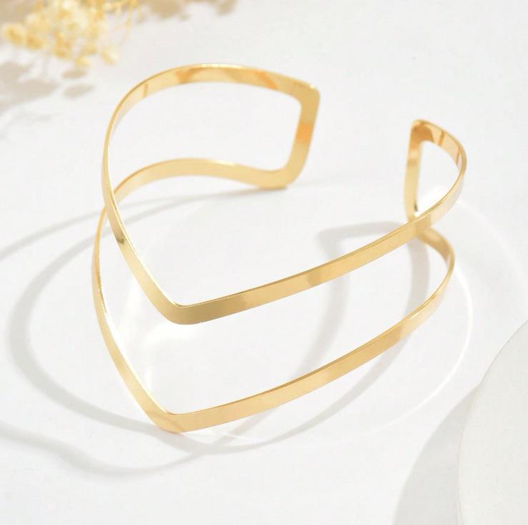 European-American Style Open Armlet: Trendy, Unique, and Elegant Cold-Style Bracelet.