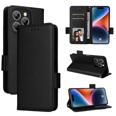 Wallet Flip Cover for Oukitel P1 Case Lychee Pattern Leather Magnetic Flip Folio Stand Phone Cover with Card Holder