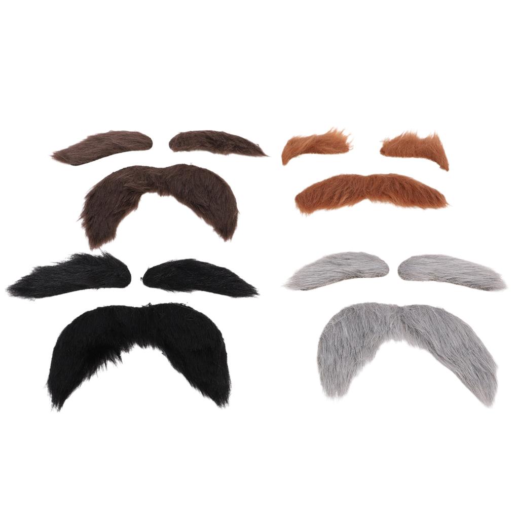Fake Mustache And Eyebrows Self Adhesive Old Man Mustache and Eyebrows Cosplay Costume Accessories for Festival Party 4