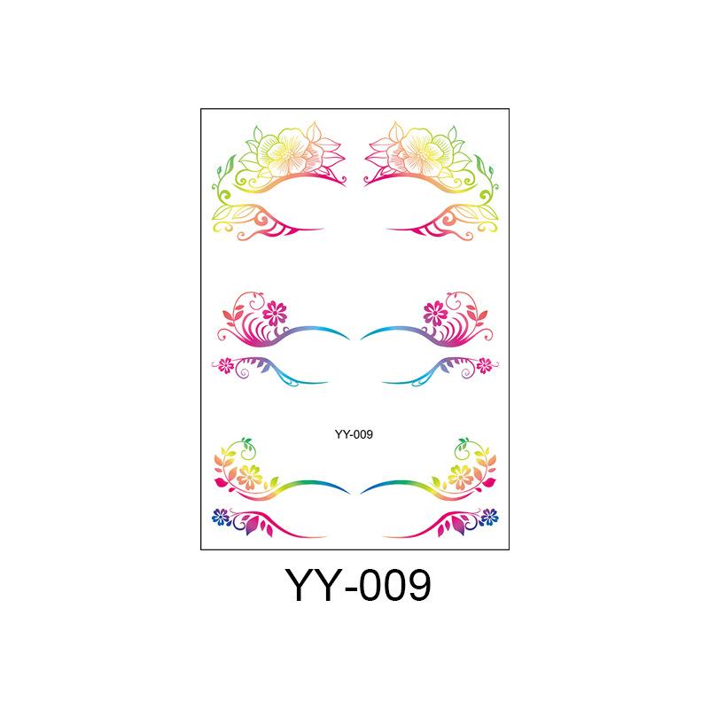 Vibrant Waterproof Eyeshadow Tattoo Stickers for Women Floral and Foliage Designs Perfect for Valentine's Day Halloween Christmas Stage Shows
