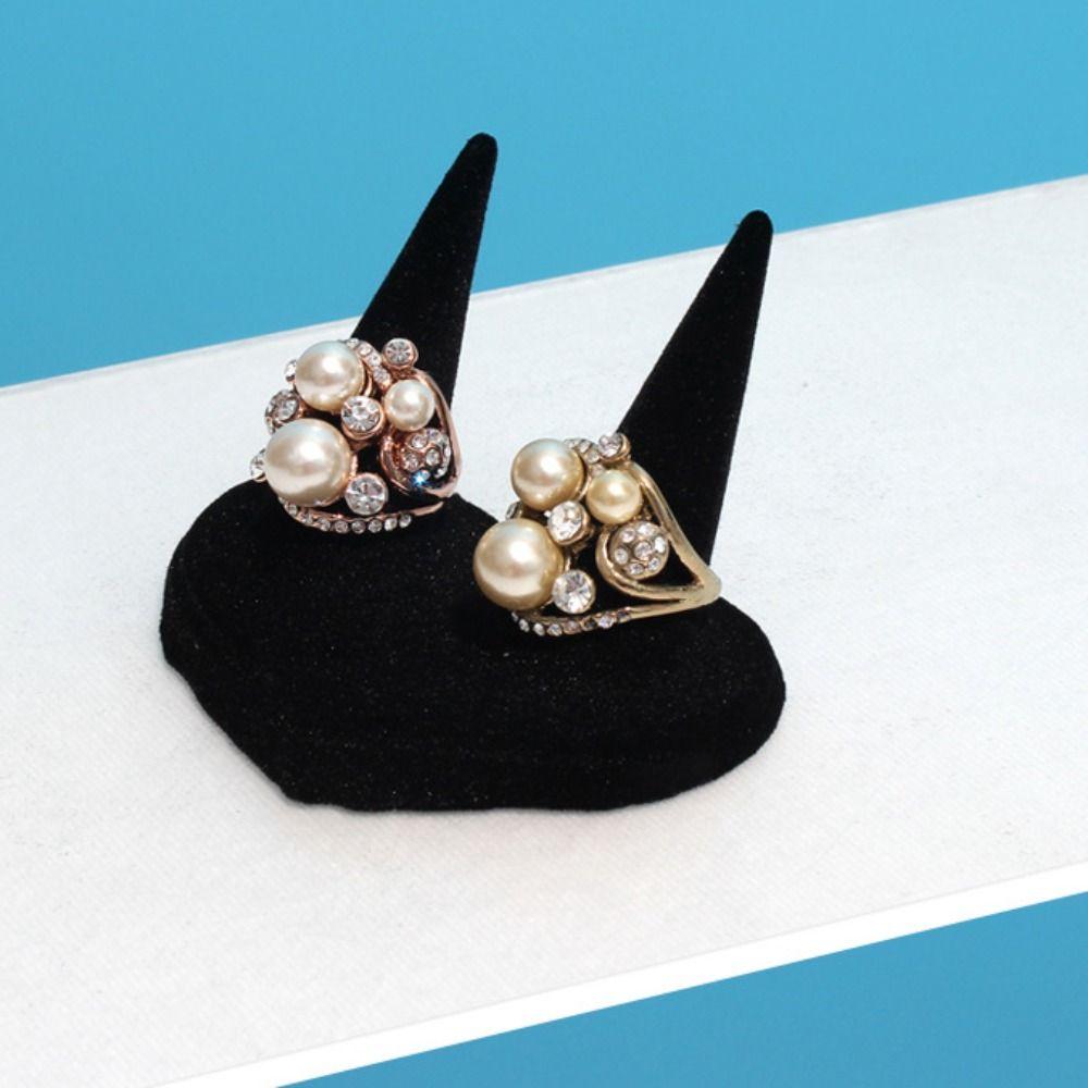 Velvet Jewelry Display Rack Organizer Ring Display Stand Jewelry Props Rings Display Holder Gift