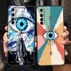 Lucky Eye Blue Evil Eye Print Phone Case For Realme 10 9 8 5G 7 6 GT2 Pro Plus 9i 8i C21 C11 C25 C35 GT Neo 2 3 3T Black Cover