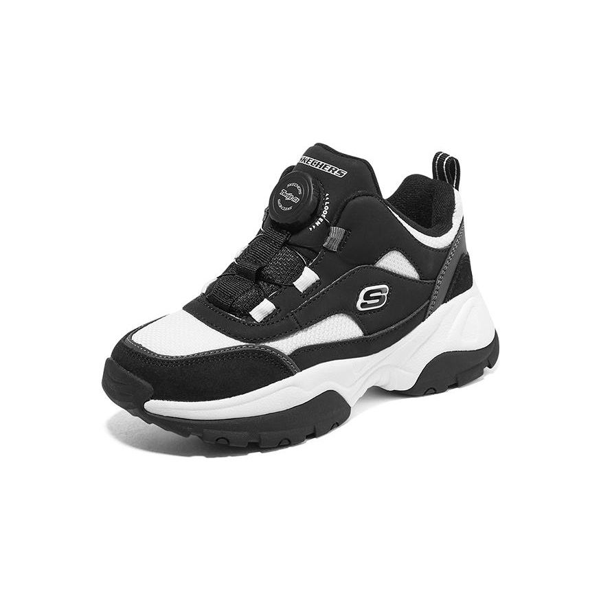 Skechers Sport Durable Lightweight Casual Shoes Kids Sneakers Black White 402247L-BKW
