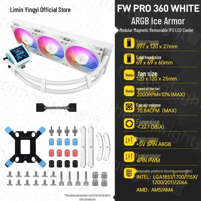 Thermalright FW360 Ice Armor PRO 2.73  IPS LCD White ARGB Water Cooling Radiator