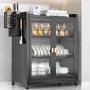 3-Tier Countertop Dish Drying Rack with Dustproof Cover