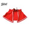 Pet Holiday Apparel Christmas Cape with Bow, Red Cloak for Small Medium Dogs & Cats, Outfit White Wavy Trim, Festive Costume Pets Cat Party Clothes