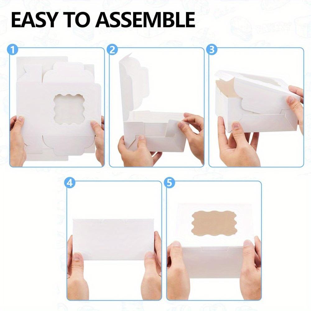 20 Stück Quadratische Geschenk-Displayboxen mit Fenster Kraftpapier Leckerliboxen Verpackungsbox zum Verschenken Schmuck Seife Geschenkverpackungen