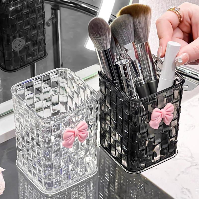 Clear Acrylic Makeup Brush Holder Desk Cosmetic Organizer Lipstick Storage Box Stand Rack Jewelry Case