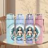 1PC Mermaid Namaste Graphic,750ml Color Plastic Sports Water Bottle,Leakproof Flip Straw Lid,Suitable for Sports Office Home Use