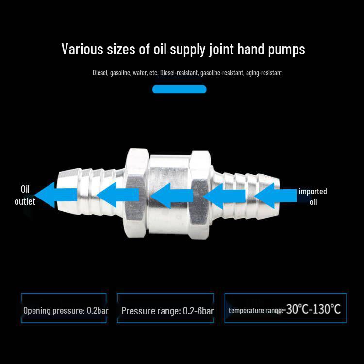 Aluminum One-Way Check Valve Fuel Pump for Car & Boat (6/8/10/12mm)
