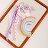 Miu Leather Rainbow Heart Balloon Dog Keychain For Stylish Bag Decor