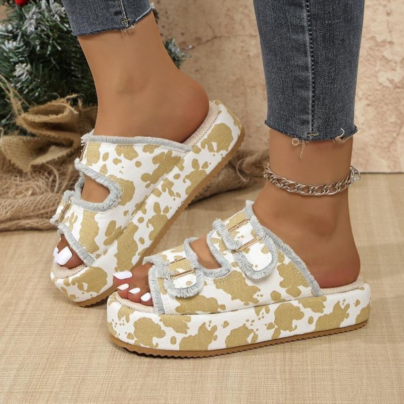 

Новые шлепанцы на толстой подошве с застежкой для обуви больших размеров, каблуки, сандалии на одну ногу 43 белый/жёлтый