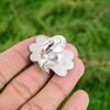 Natural Rainbow Moonstone Gemstone Statement Flower Adjustable Ring 925 Silver
