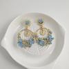European and American Retro Flower Circle Earrings