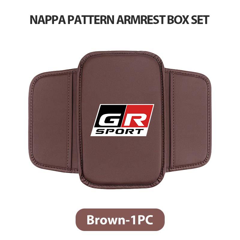 For Toyota Leather Car Armrest Box Cushion Side Storage Pocket Protector Cover GR Sport Crown RAV4 Yaris Land Cruiser Corolla