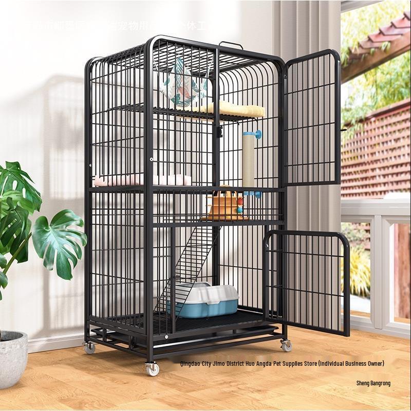 Compact Multi-Layer Indoor Cat Cage and Nest House