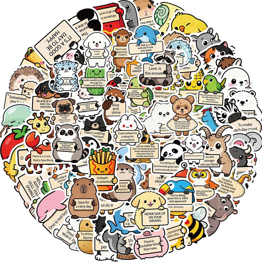 10/30/50/100pcs Funny Cartoon Emotional Support Animals Stickers Creative Graffiti Sticker Skateboard Phone Luggage Decals Decor