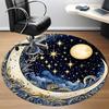 1pc Moon Stars Office Round Area Rug, Under Office Chairs Bedroom Living Room Home Decor, Room Deco