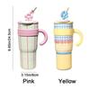 1200ml Thermos Water Bottle Stainless Steel Drinking Straw Cup Kawaii Thermos Cup  Travel