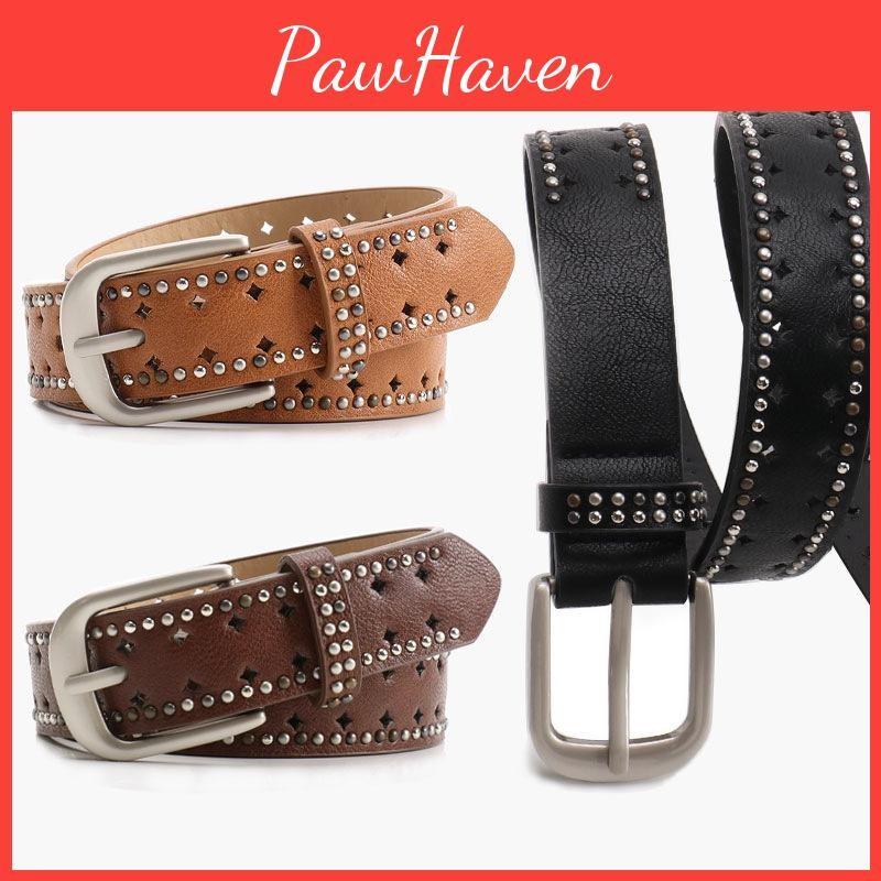 Color Fashion Solid Rivet Decoration Women Casual Wide Belt For Daily Use