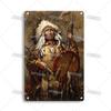 Artisian Native Girl Metal Sign Native American Tin Poster INDIAN Decorative Plate Wall Decor Garage Bar Pub Club Hotel Cafe