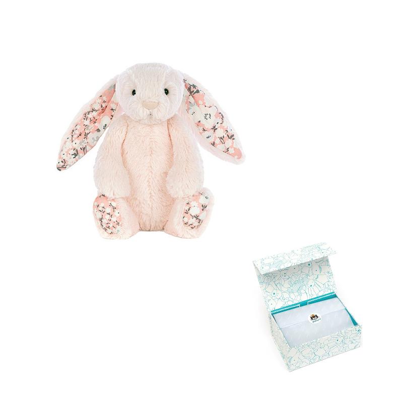 JELLYCAT Bonnie Rabbit Series Girl's Flower Cloth Cherry Blossom Pink Bonnie Rabbit China Limited Soothing Doll Plush Doll 18cm/31cm/51cm Height