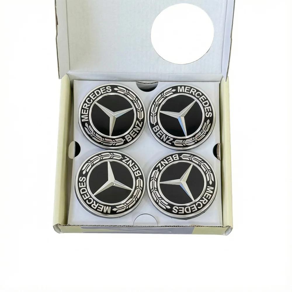For Benz C-C2Hot 4PCS 75mm Car Floating Wheel Center Hub Caps Cover for Mercedes-Benz B/C/E/S Class a C200L GLC GLK CLA - CF Accessories SSS