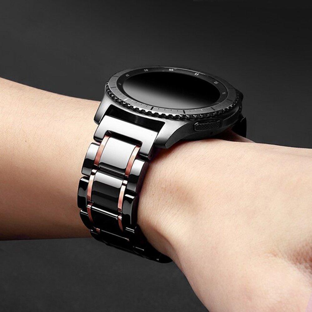 Universal bracelet with telescope 22mm, Black/Rose Gold