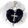 Bag Decoration Rivet Cross Keychain Rock Heart Punk Jewelry Leopard Print Keyring  Jewelry Gift