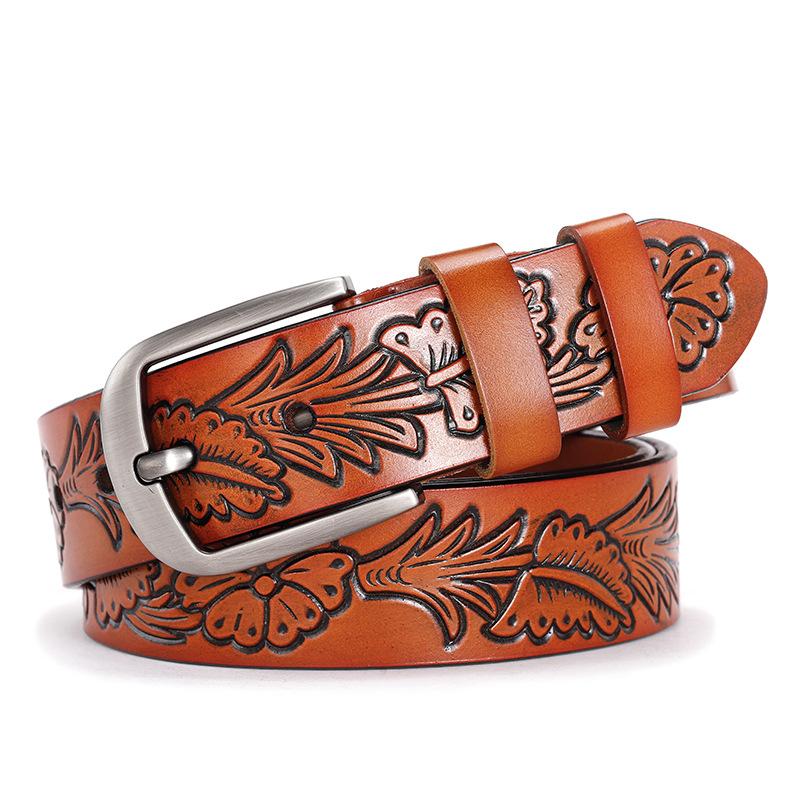 Leren Riem, Heren Leren Riem, Retro Pure Koeienhuid Riem Voor Mannen 115cm black