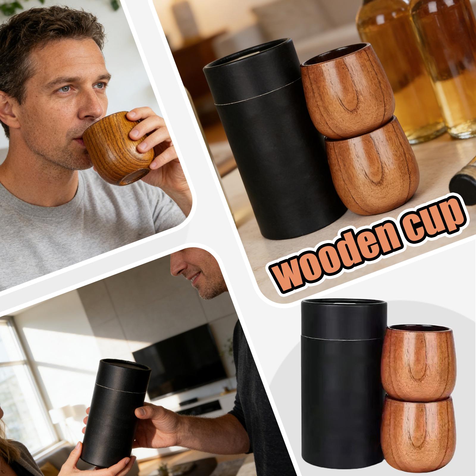 

Carbonized Jujube Wood Cups, Large Belly Cups, Small Wine Cups, Wood Casual Cups, Restaurant Tea Cups. One Size жовтий