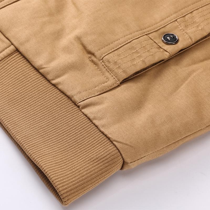 Men's Winter Fleece Thickened Large Size Tooling Jacket Multi-Pocket Casual Men's Jacket