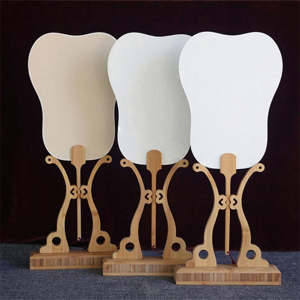Traditional Chinese Style Bamboo Fan Stand for Desktop Decoration Fan Frame Base Holder Bracket Display Tool Accessories