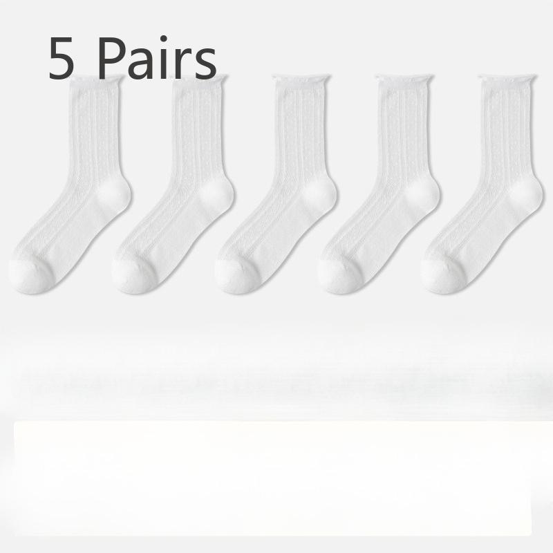 5 Pairs of Mulberry Silk Stockings, Children's Stockings, Girls' Thin Stockings, Ice Stockings, Black Stockings