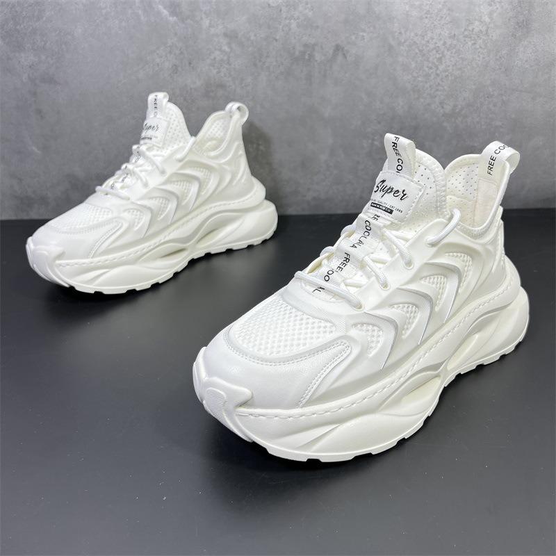 Chunky Sneakers Mens Womens Designer Hollow Sole Running Shoes Fashion Casual Leather Mesh Upper Height Increased Platform Shoes