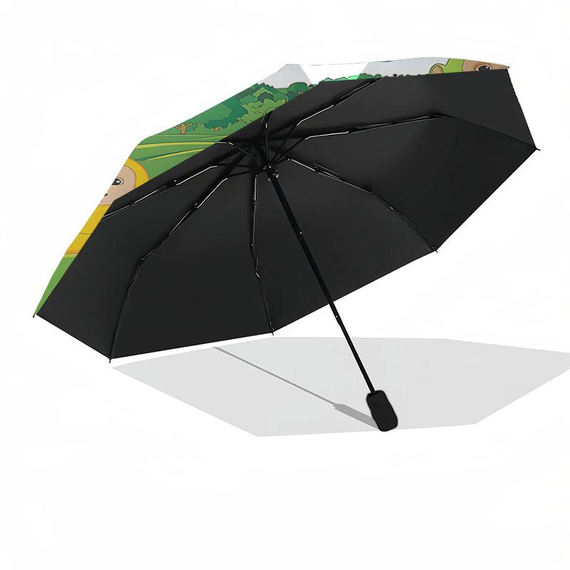 Teletubbies Outdoor Rain Umbrella Automatic Opening & Closing, Portable 3 Fold Design with 8 Bone Iron Frame, Perfect Festival Gift for Fans