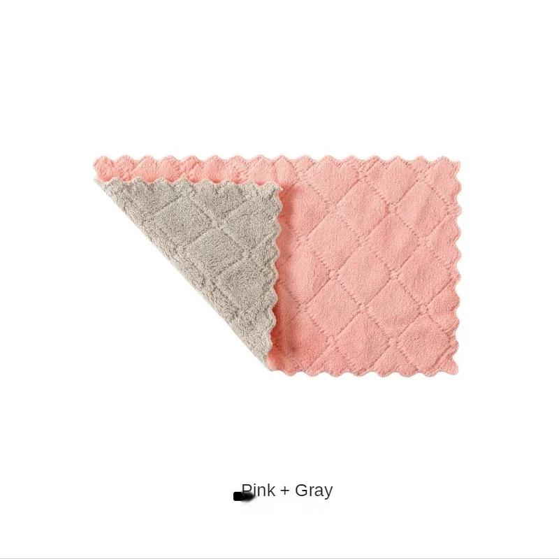 Dish Towels 10 Packs Kitchen Non-oily Super Absorbent Wet Wipes Table Towels Household Double-sided Wet and Dry Scouring Pads