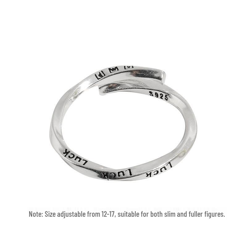 Korean Minimalist Mobius Open Ring for Women – Retro Fashion Adjustable Index Finger Ring Adjustable Open