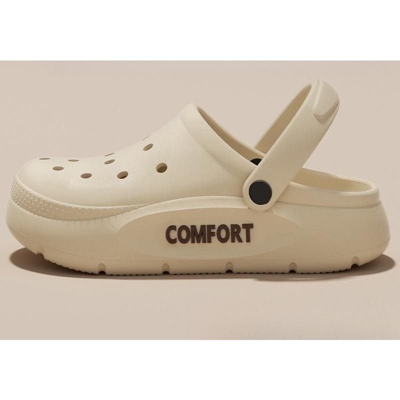 

Летние сандалии с закрытым носком и вырезами для мужчин 2025, сандалии на толстой подошве-платформе, однотонные, нескользящие, с мягкой подошвой, пляжная обувь 40-41 хаки