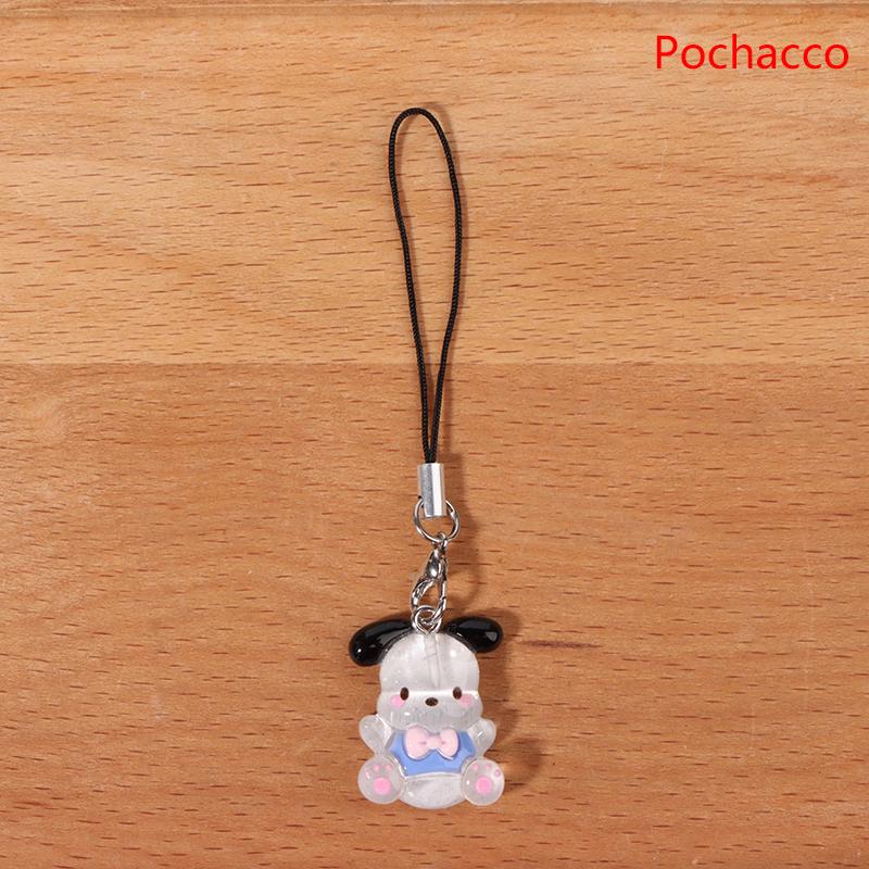 Sanrio Phone Pendant Melody Cinnamoroll Keychain Lanyard Kuromi Bag Charm Hello Kitty Hanging Rope Decoration