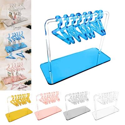 Earring Hanger Rack with Mini Hangers Acrylic Earring Display with 8 Coat Tool