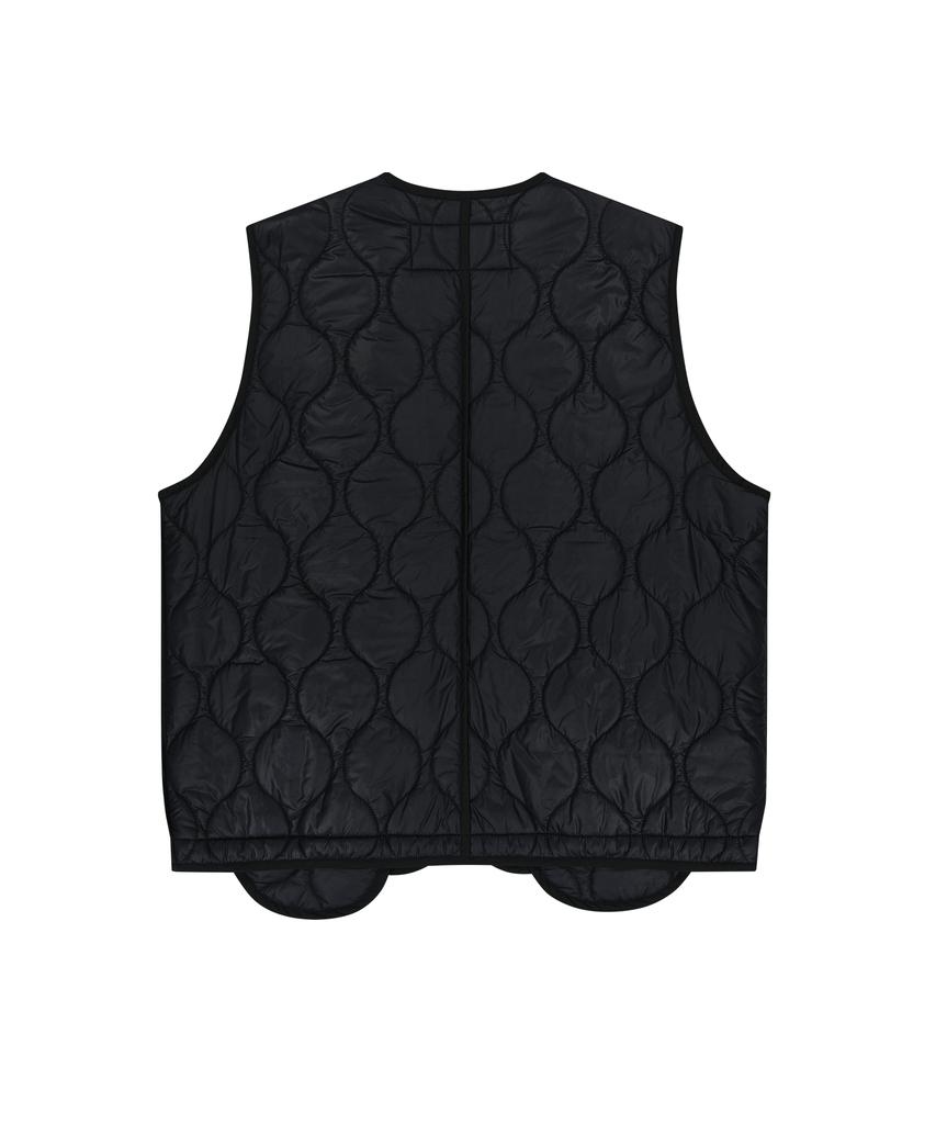 Whathepuck Overpocket Quilted Vest Black