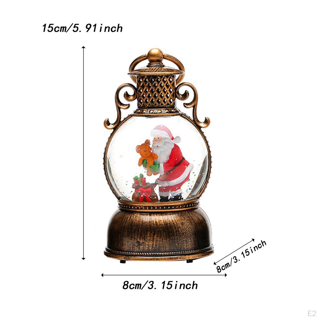 Christmas Snow Globe Lantern Musical LED Decorative Decoration for Fireplace Party