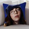 Singer Billie Eilish Soft Comfortable Pillow Case Cartoon For Sofa Living Cat Room Home Office Retro Decor Protective Cover