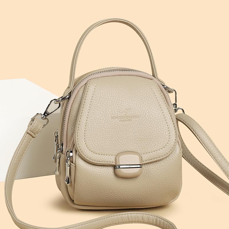 Mobile Phone Bag Mother Bag Large Capacity Multi-Layer PU Shoulder Crossbody Bag