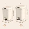 Pedal Bathroom Trash Can for Kitchen Hotel Home or Office 8/12L Trash Can with Lid for Household and Professional